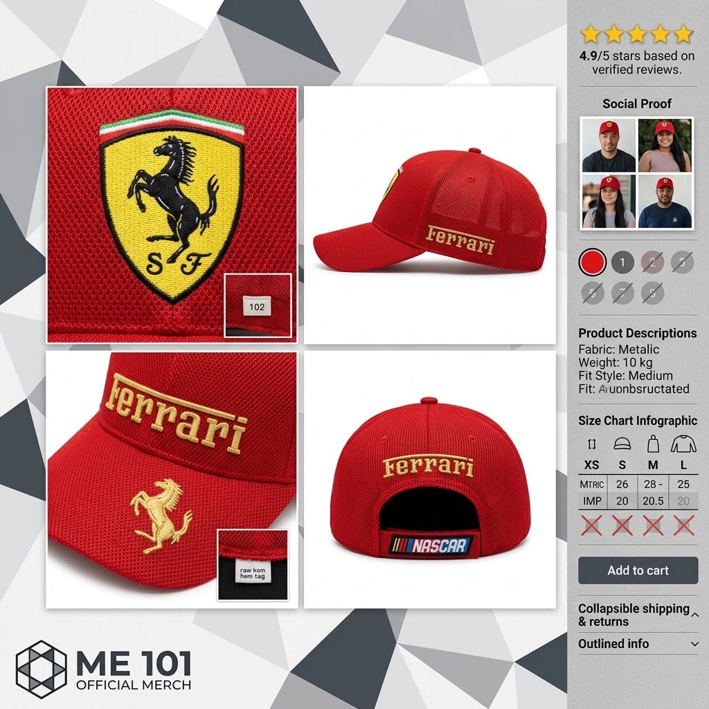 Ferrari Red Netted Snap Back
