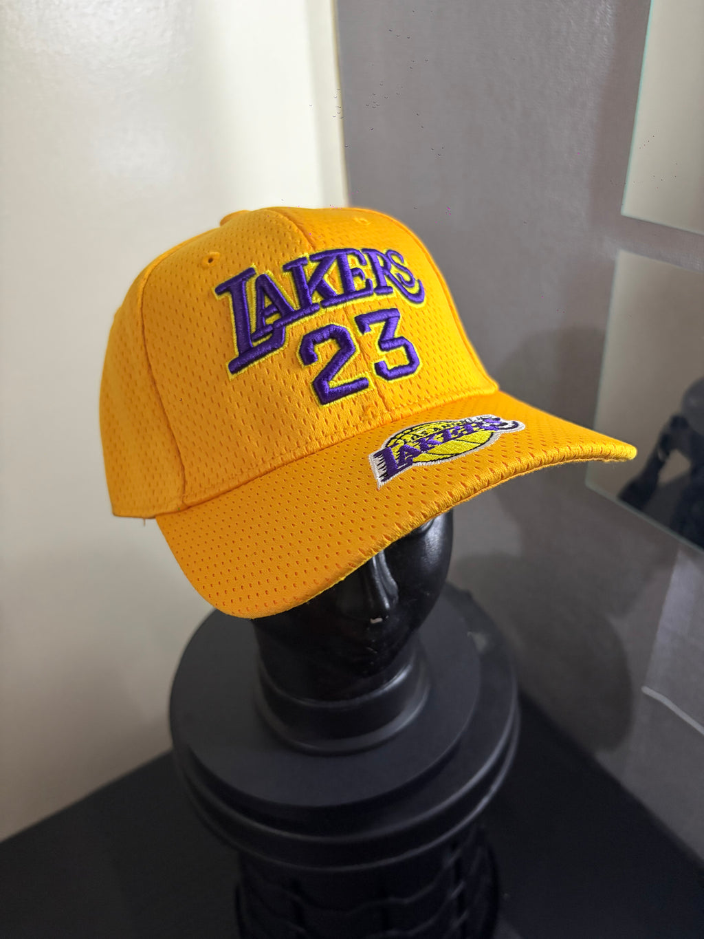 Lakers 23 Yellow Netted Snap Back