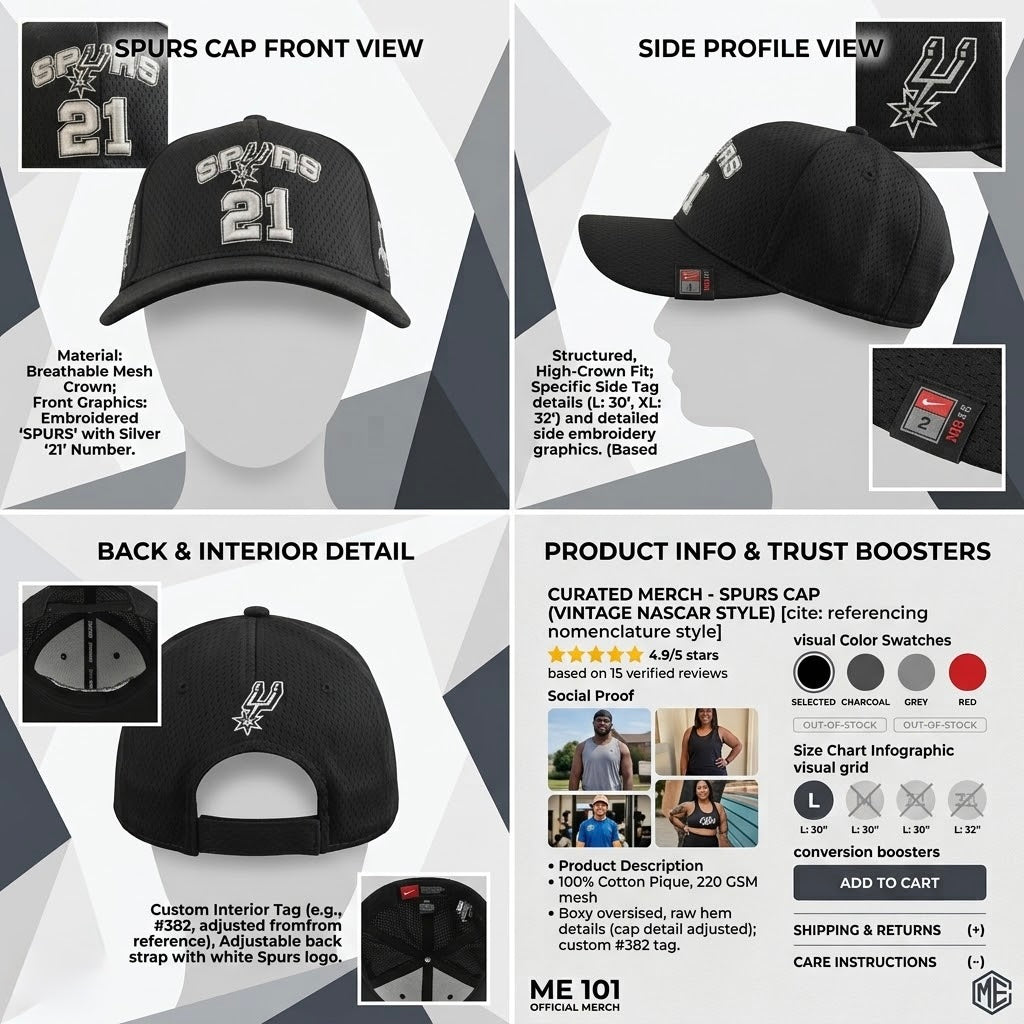 21 Spurs Black Netted Snap Back