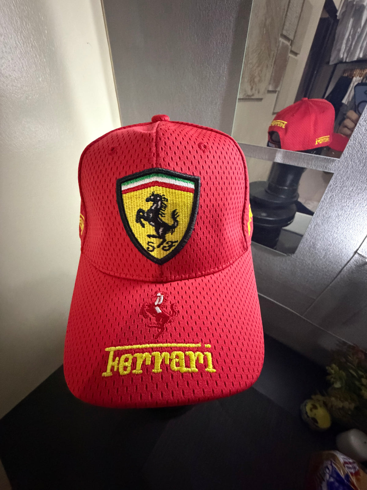 Ferrari Red Netted Snap Back