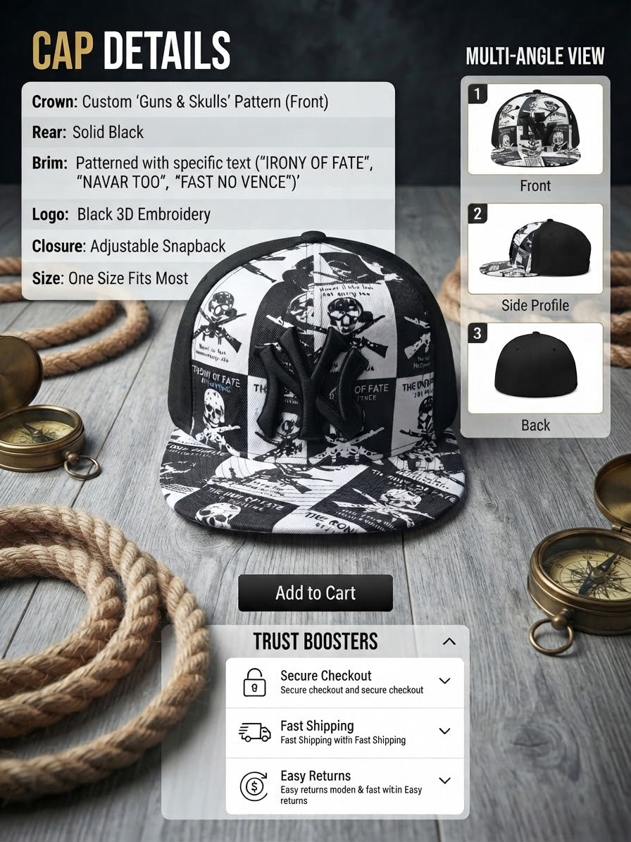 NY Skull Close Cap