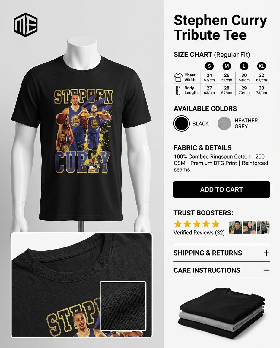 Stephen Curry GSW Tribute Shirt
